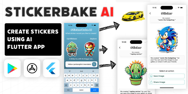 StickerBake AI - Create Stickers Using AI by CodeMars icon