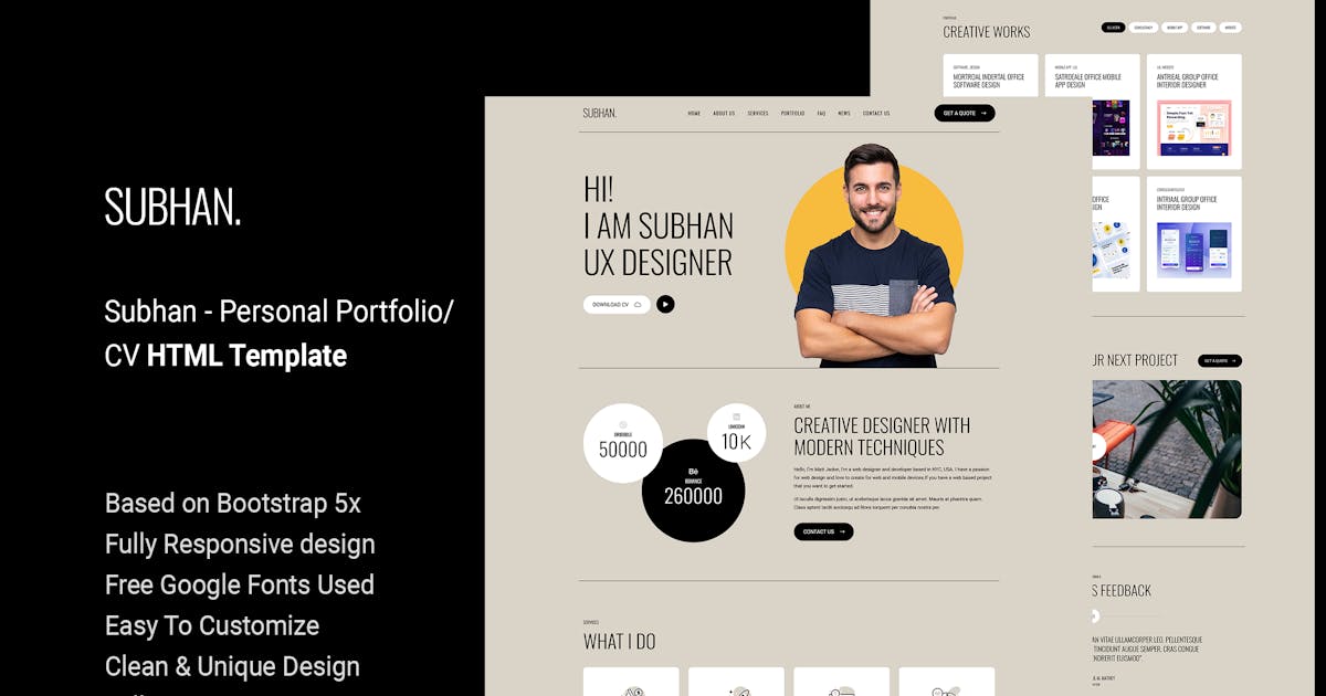 Subhan - Personal Portfolio/CV HTML Template