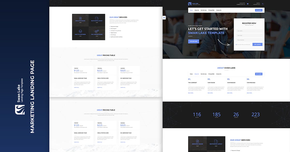 Swan Lake - Lead Generation Marketing Landing Page