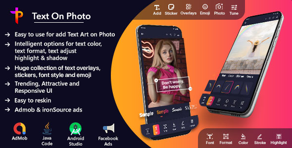 Text Art - Text On Photo (Admob & ironSource Ads) icon