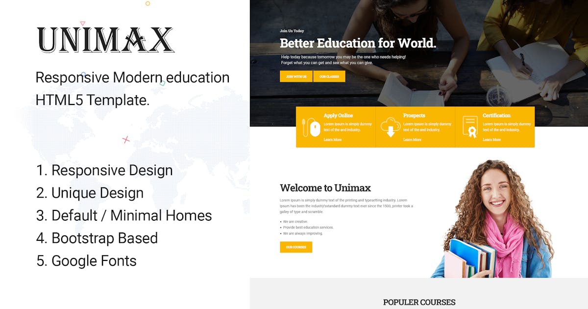Unimax | Education HTML Template icon