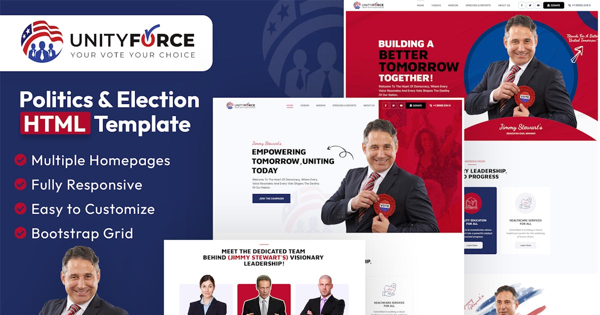 UnityForce | Politics & Election HTML Template icon