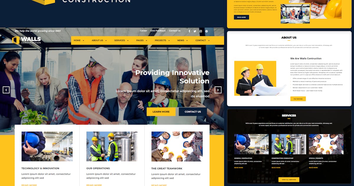 Walls - Construction HTML Template