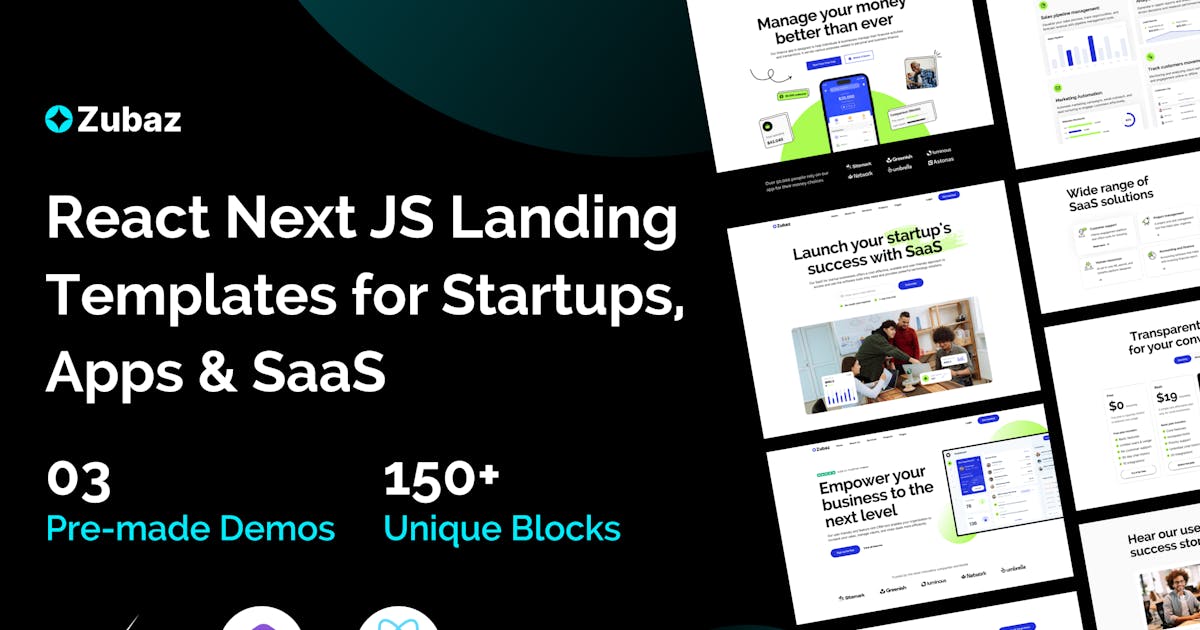 Zubaz - Startup & SaaS React Next Js Tempalte icon