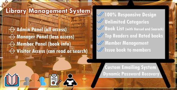 library management system icon