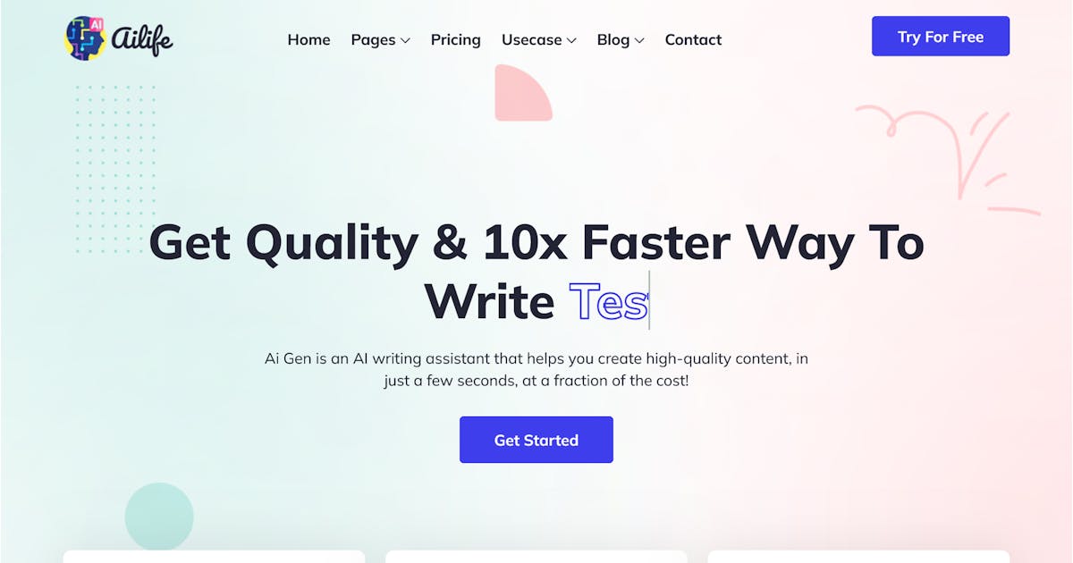 AIlife - AI Content Generator & Writing Template