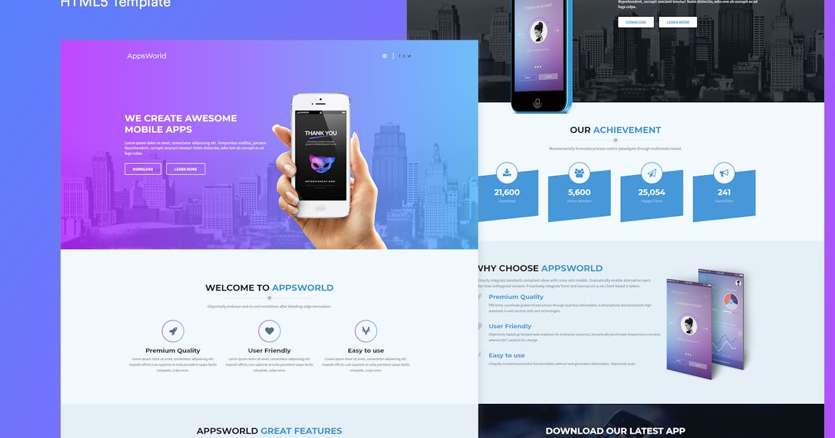 App Landing Page HTML5 Template
