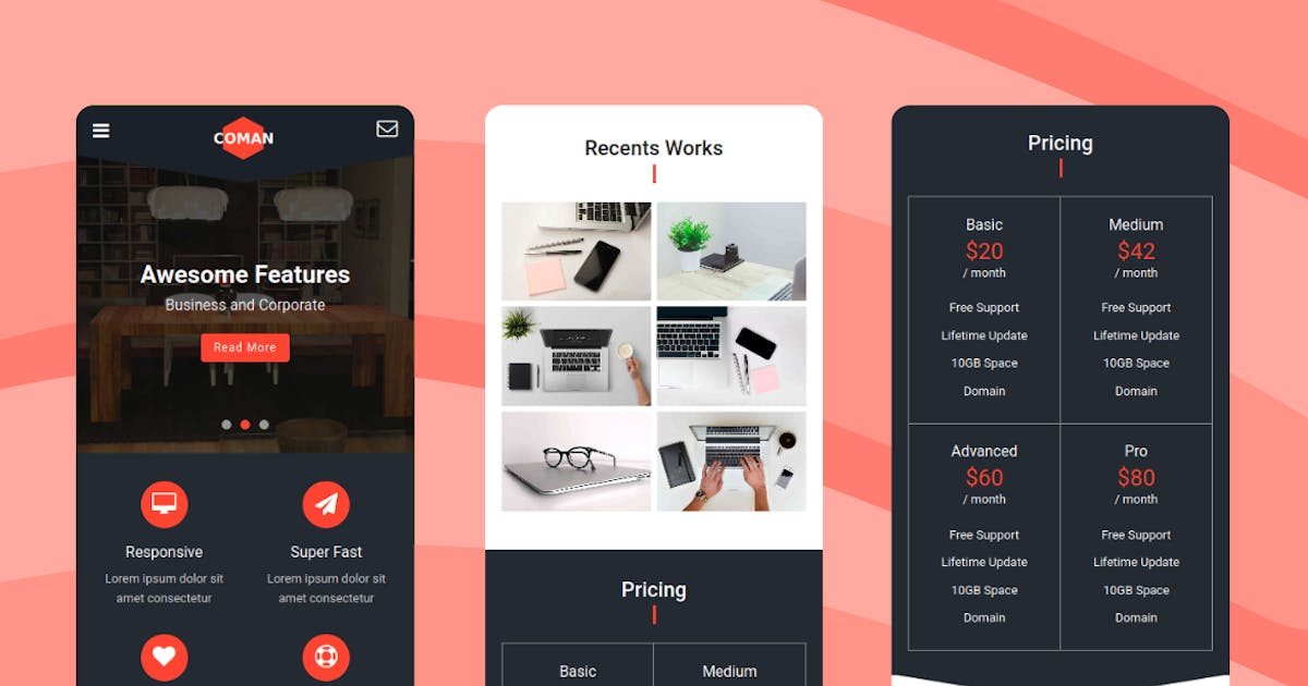 Coman - Creative Mobile Template