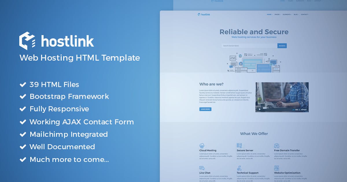 Hostlink - Web Hosting HTML Template