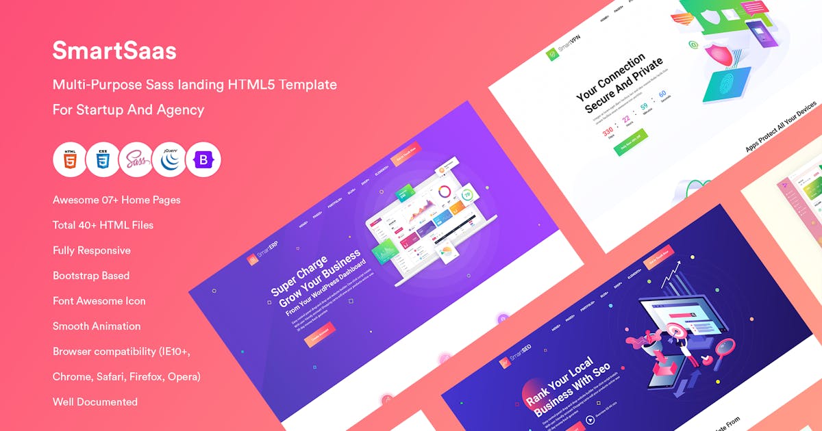Multi-Purpose Sass landing HTML5 Template