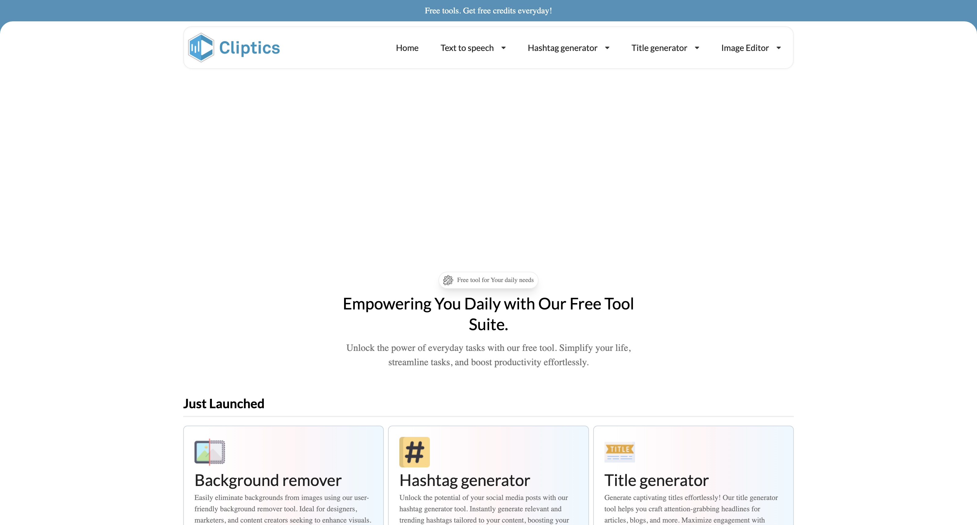 Cliptics | Free AI Online Tools: Text-to-Speech, Background Removal & More icon