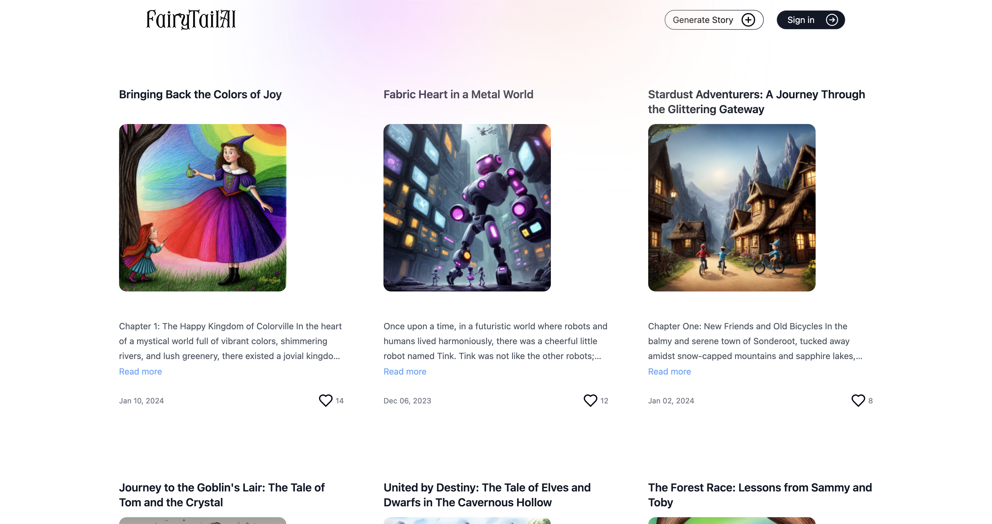 FairyTailAI | Personalized AI Generated Fairy Tales for Kids