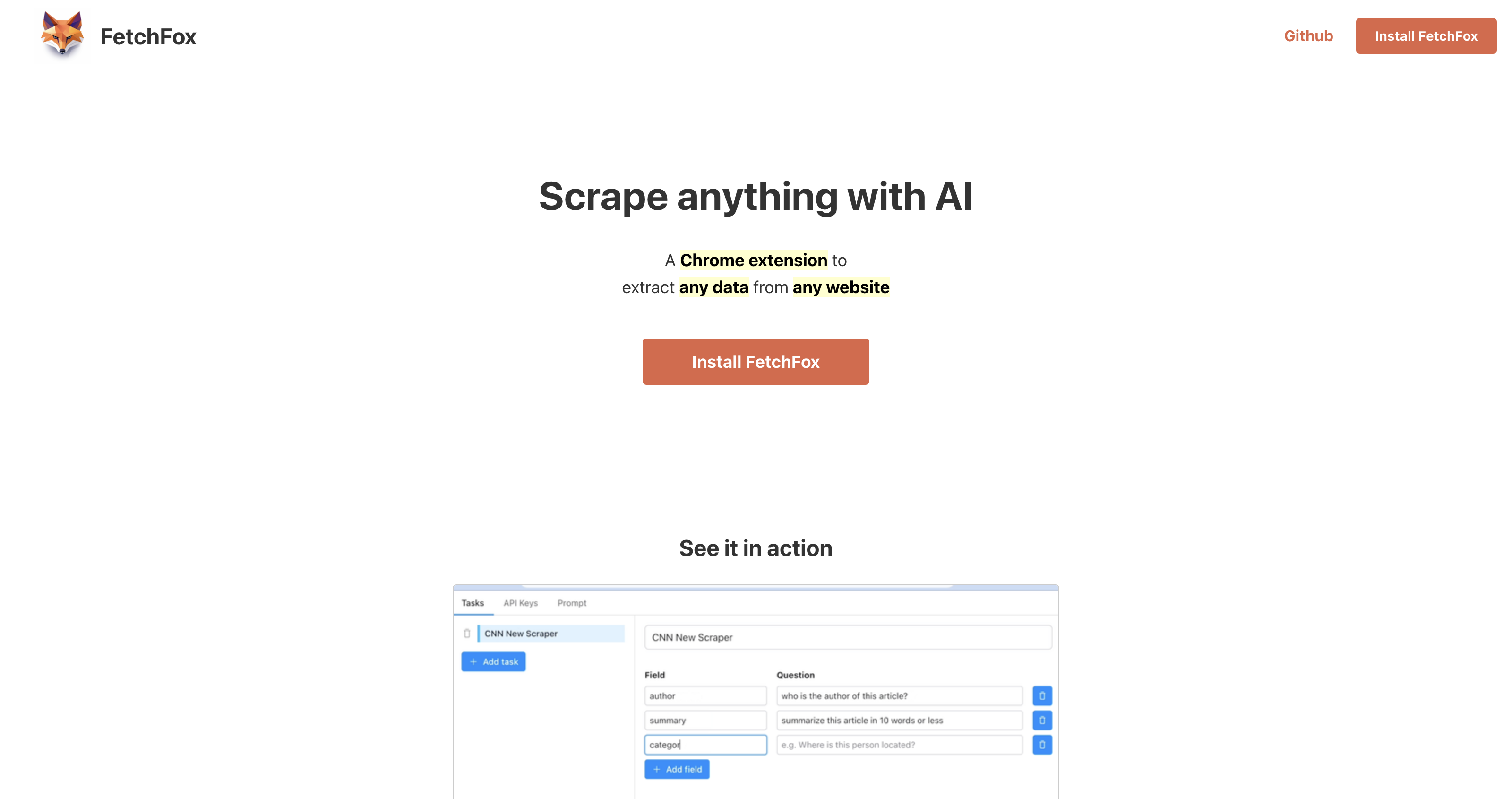 Scrape anything with AI - FetchFox