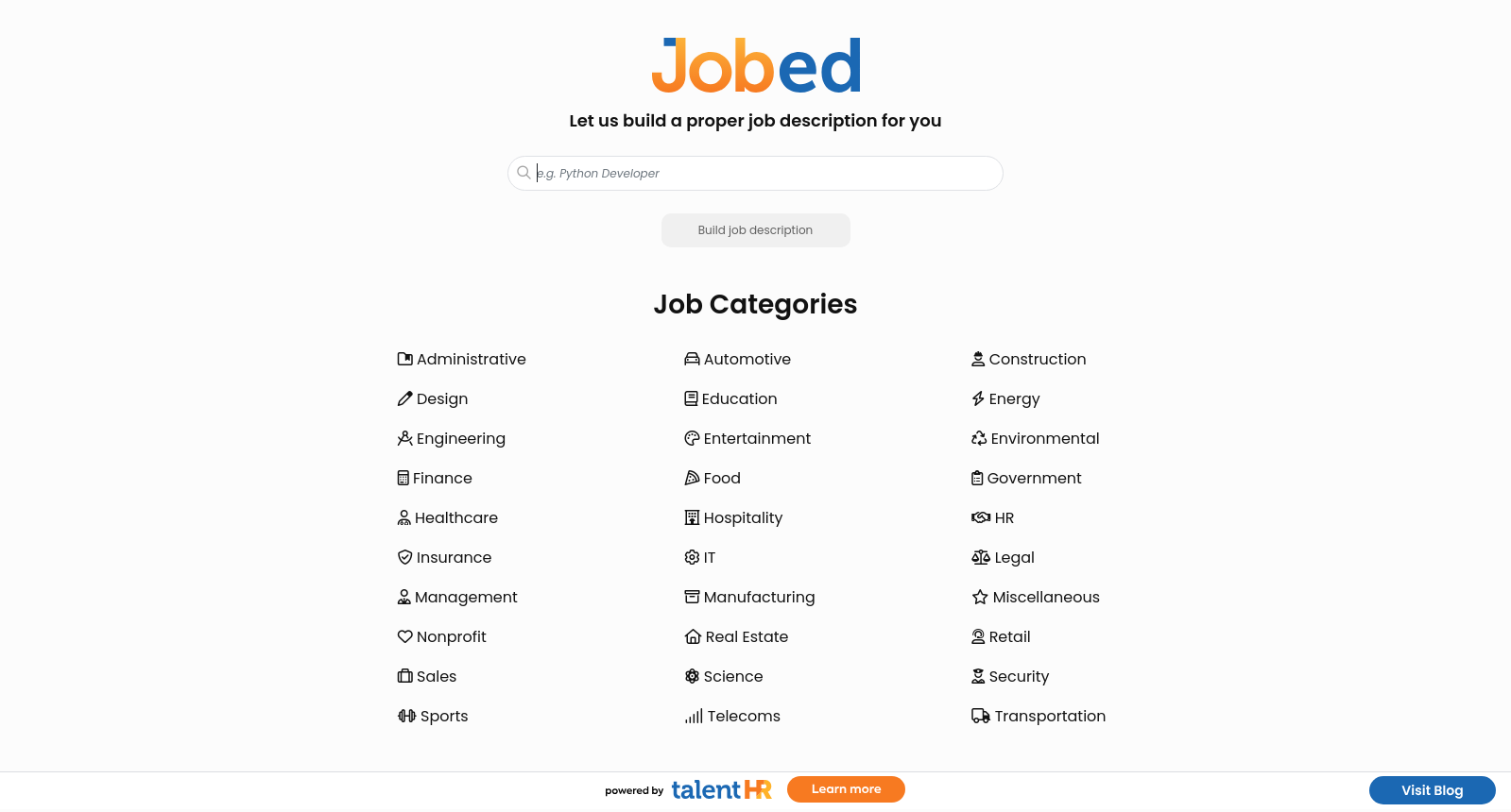 Jobed: AI-powered Job Description Generator icon