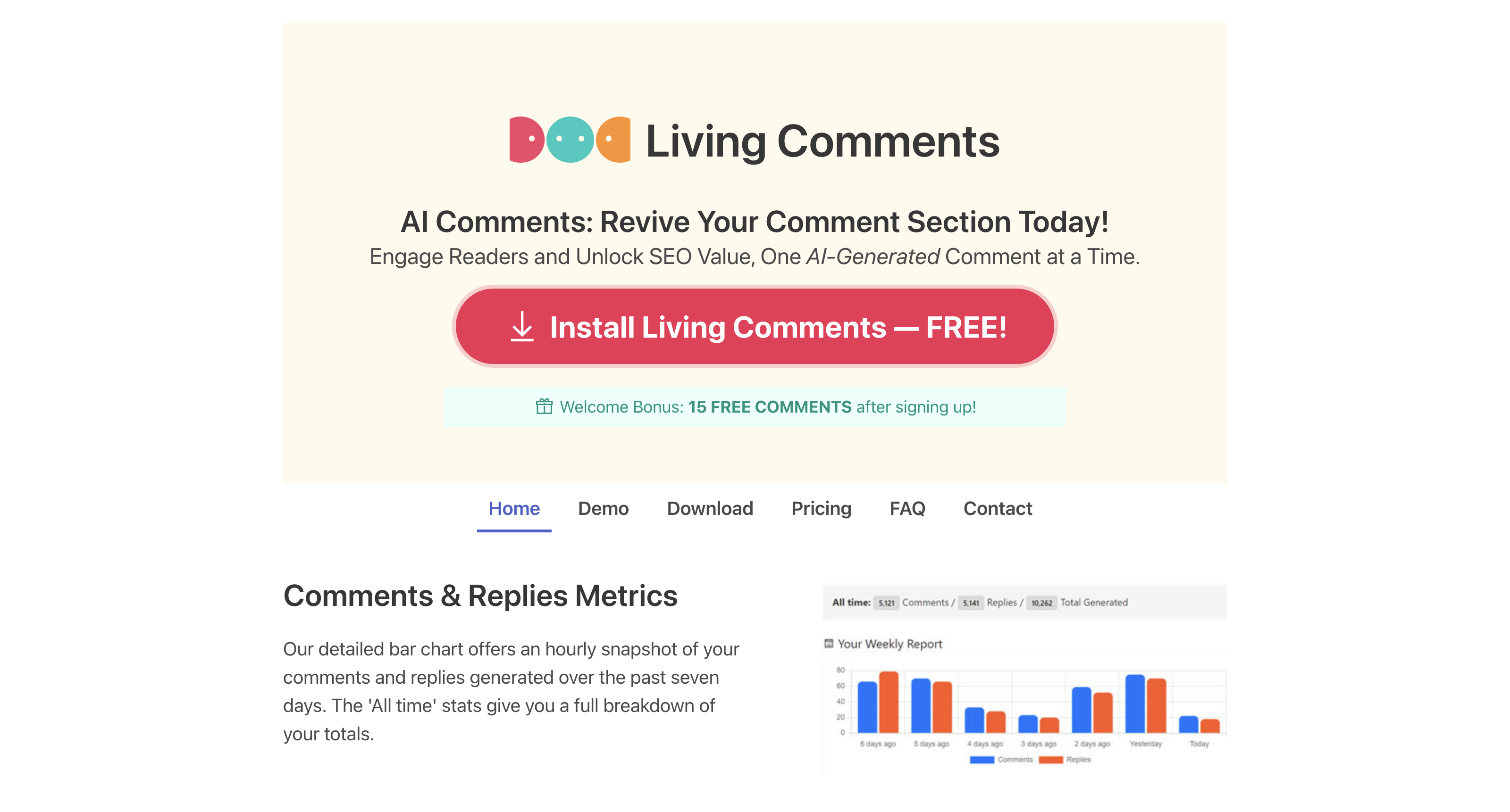 AI Comments Plugin for WordPress - Living Comments AI icon