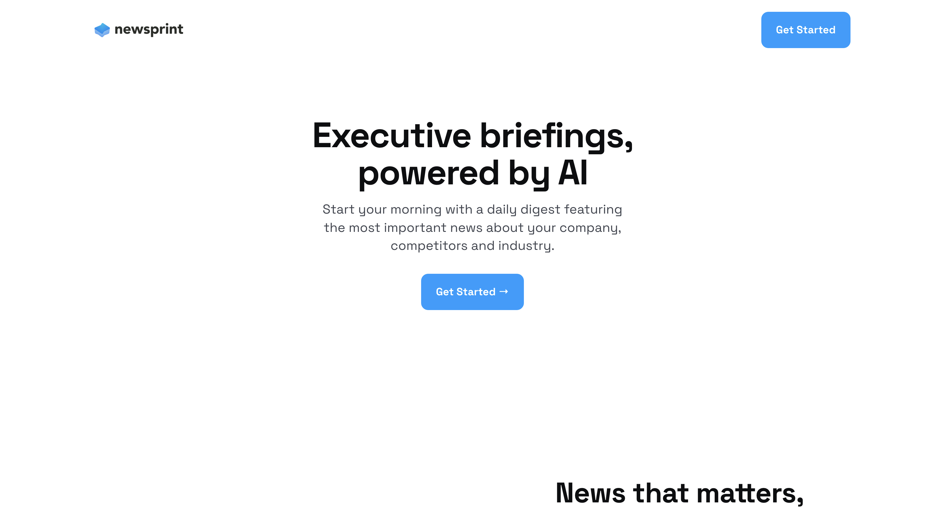 Newsprint: Personalized daily news briefs icon