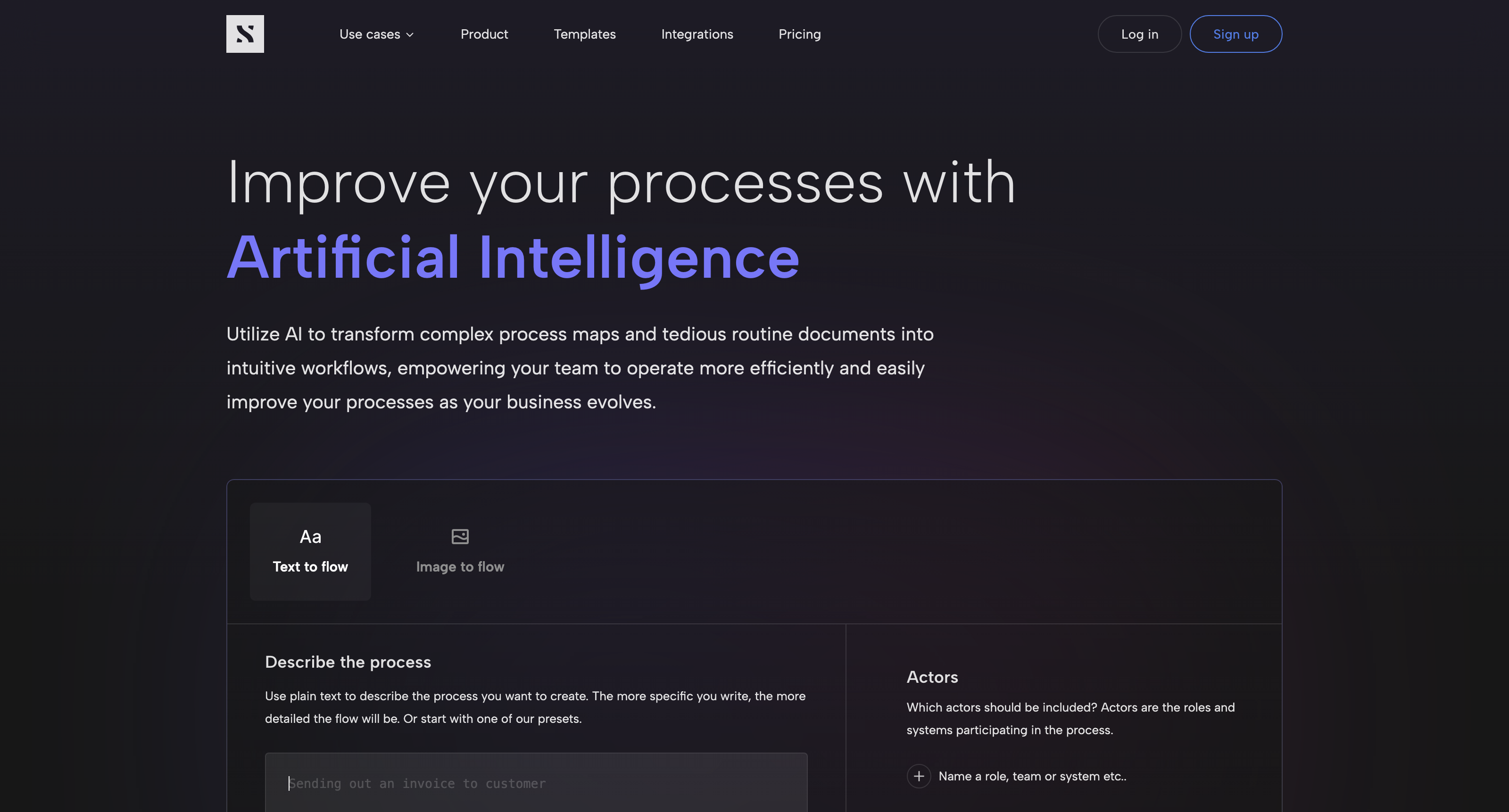 Generate business processes with AI icon