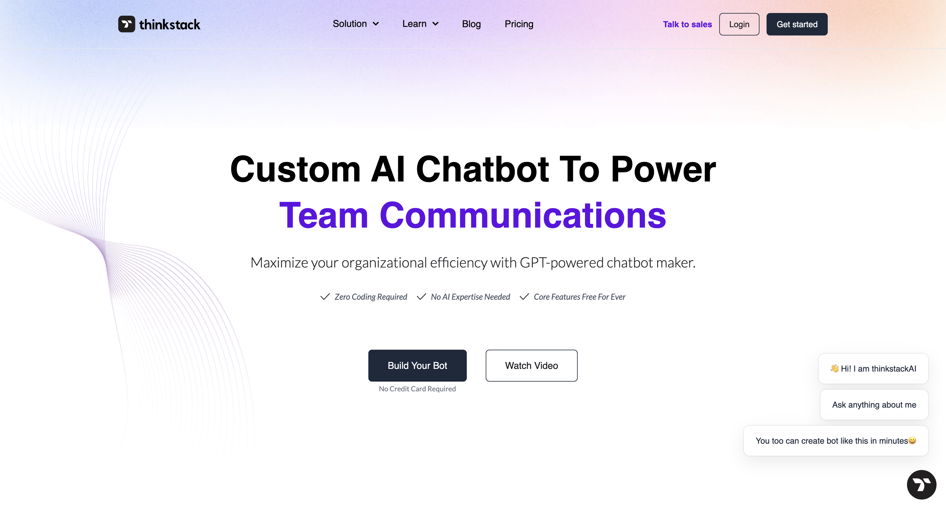 Thinkstack: Free AI chatbot maker | Embed chatbots anywhere icon