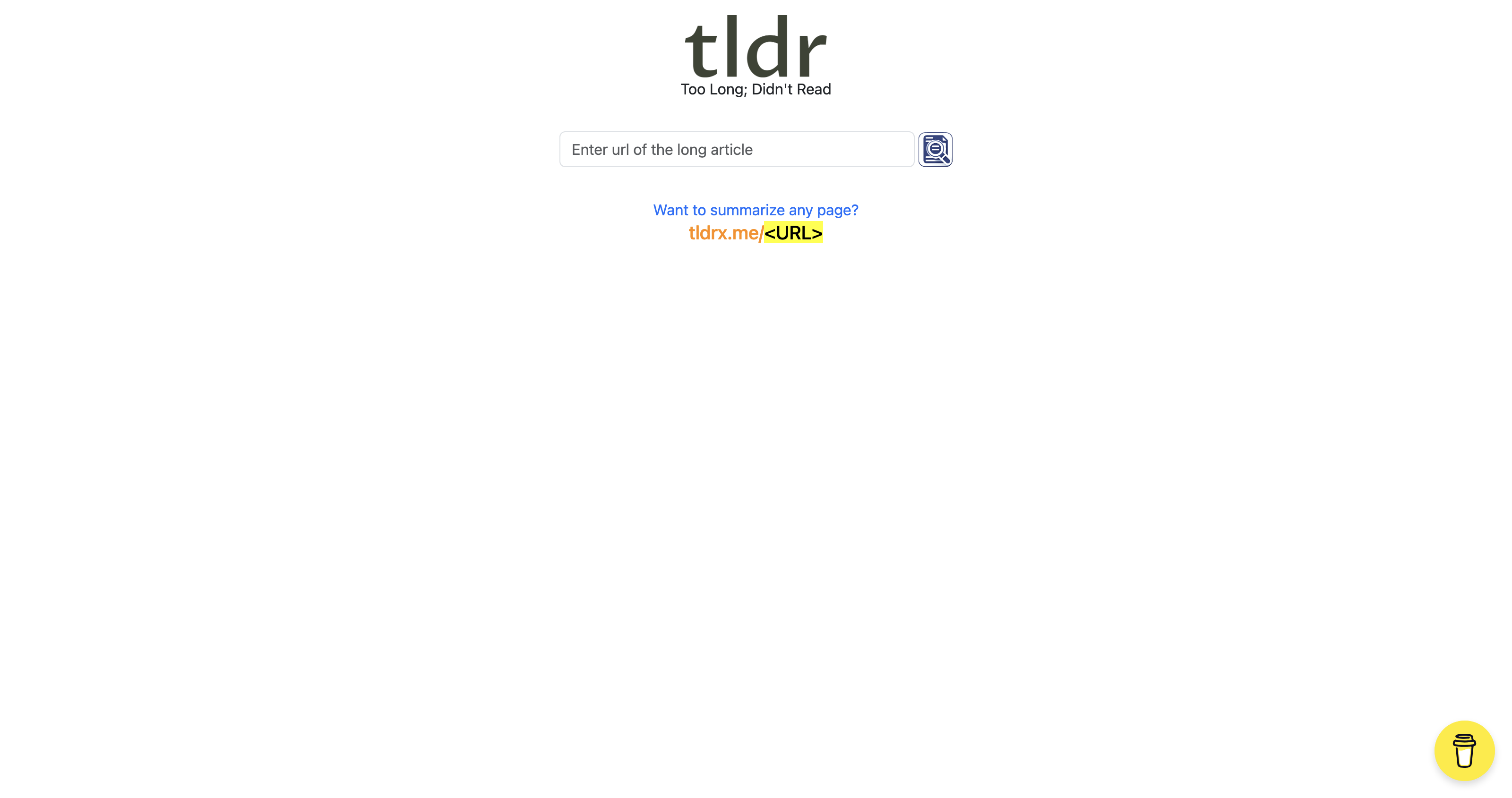 tldr: summarize long articles