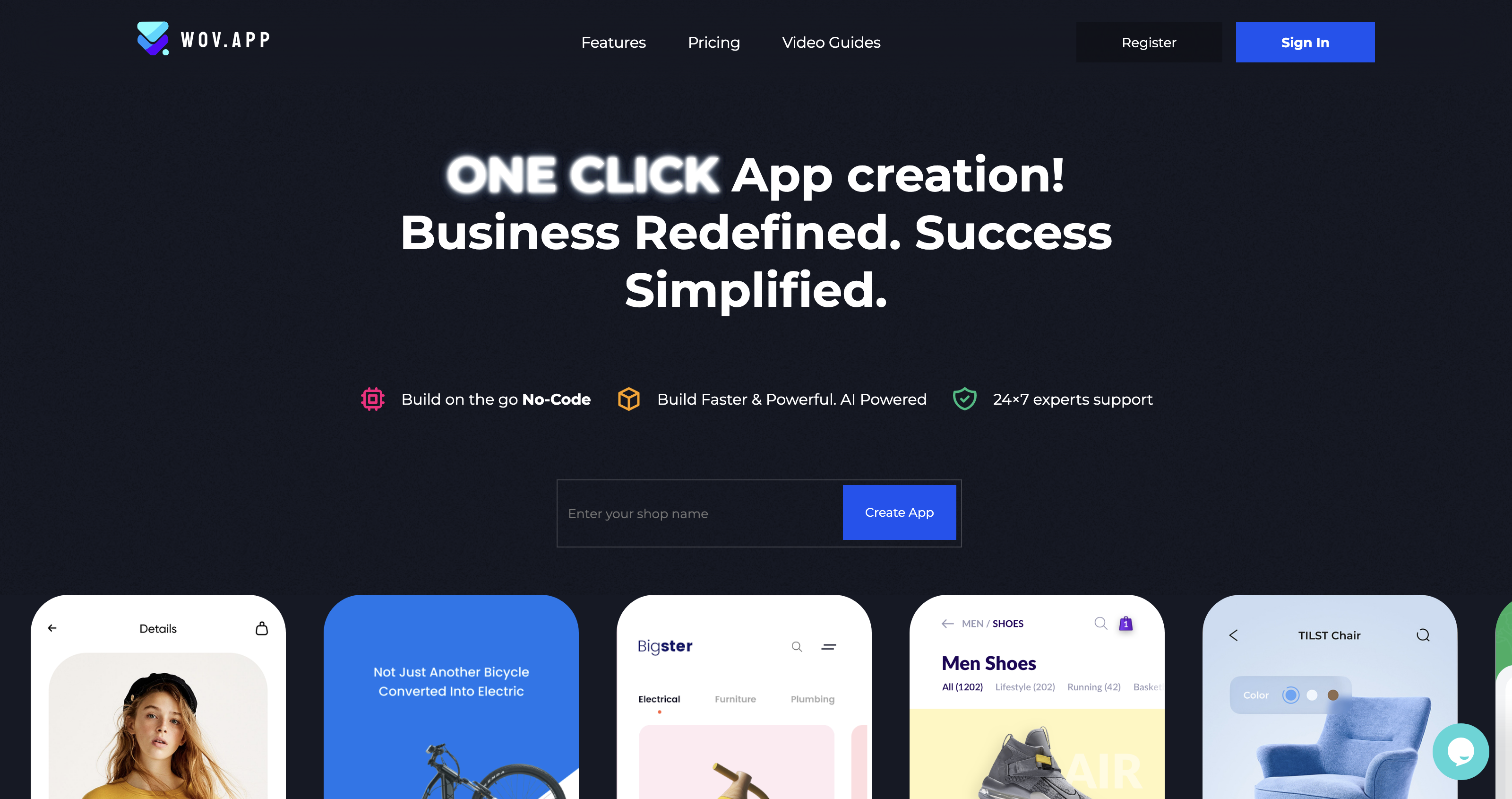 Create Shopping Apps faster than ever. Powered by AI - WOV.APP icon