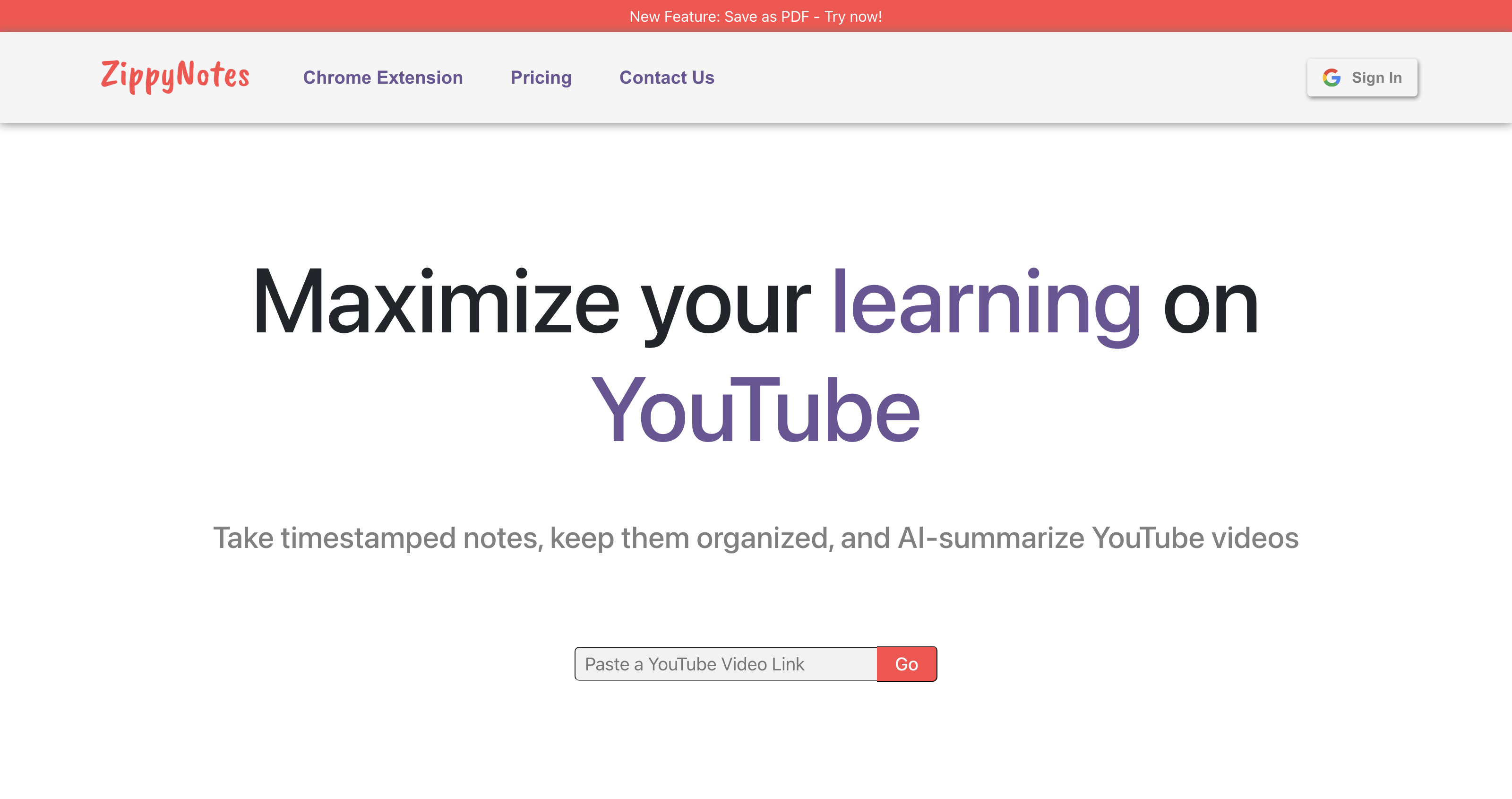 ZippyNotes - Take notes on YouTube videos icon