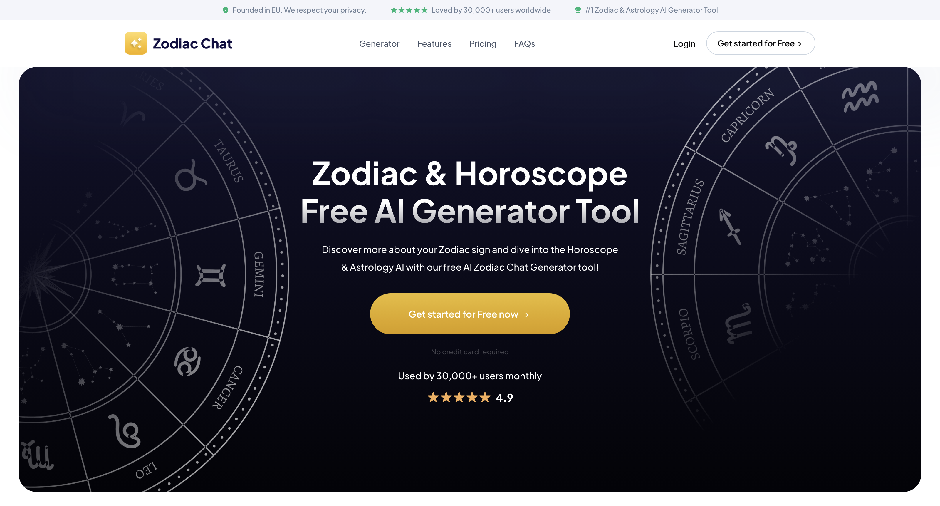 Free Zodiac & Horoscope AI Chat Generator Tool - Zodiac-Chat.com icon