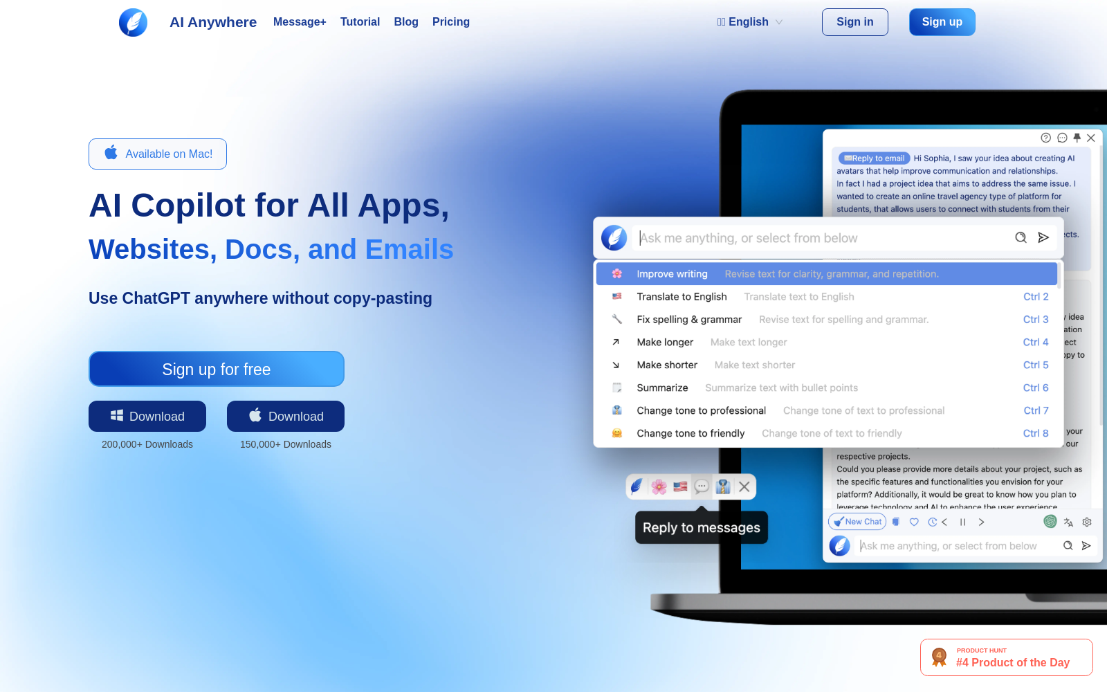 AI Anywhere - Your ChatGPT AI Copilot for All Apps