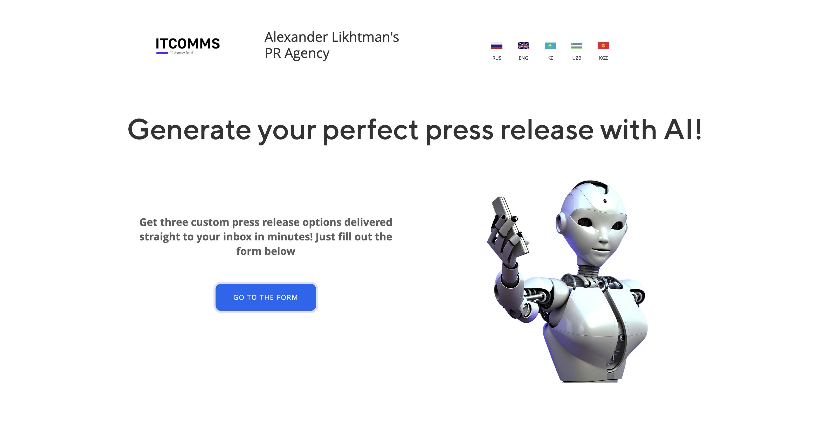 AI-Powered Press Release Generator | Create Perfect Press Releases - ITCOMMS icon