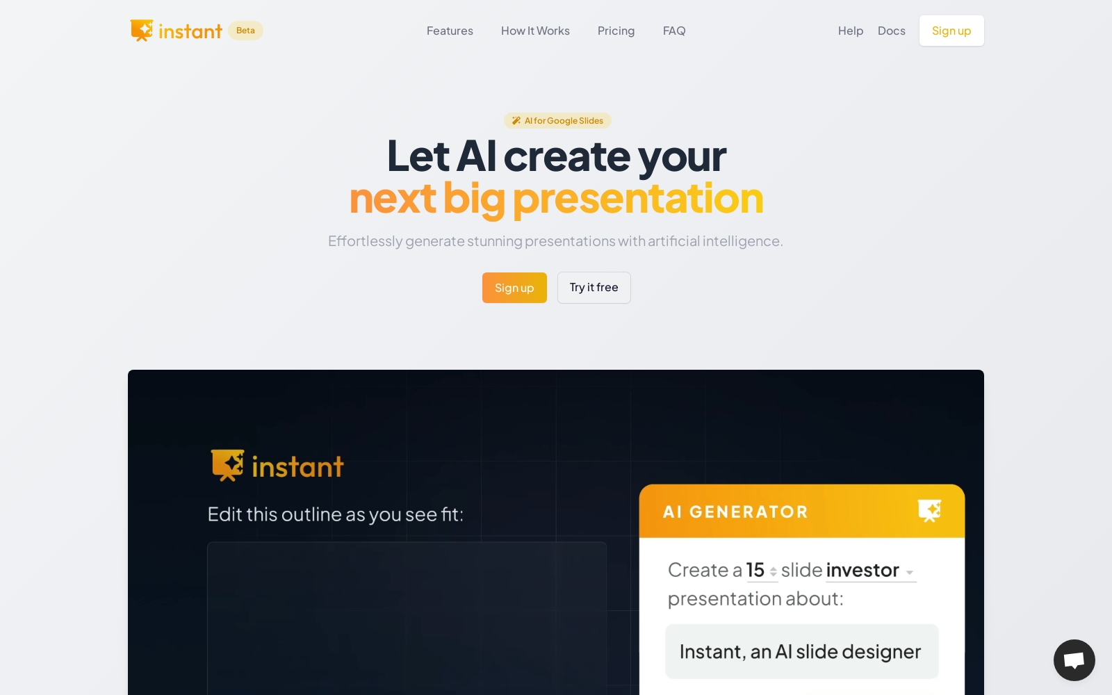 Instant - Generate stunning presentations with AI icon