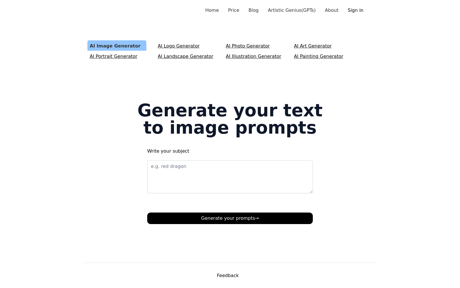 AI Prompt Generator for Midjourney/Stable Diffusion