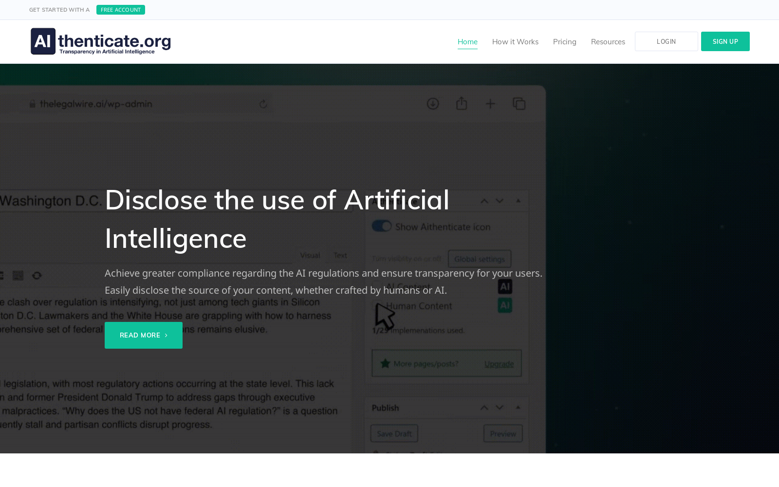 Aithenticate - Transparency in Artificial Intelligence
