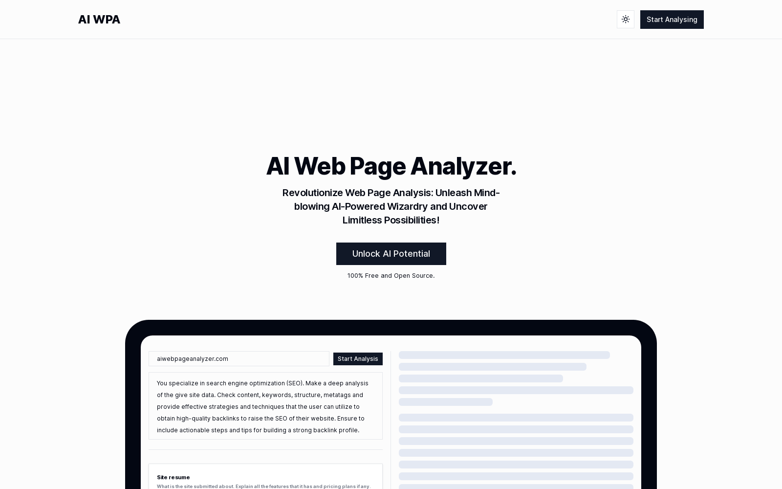 Home | AI Web Page Analyzer icon