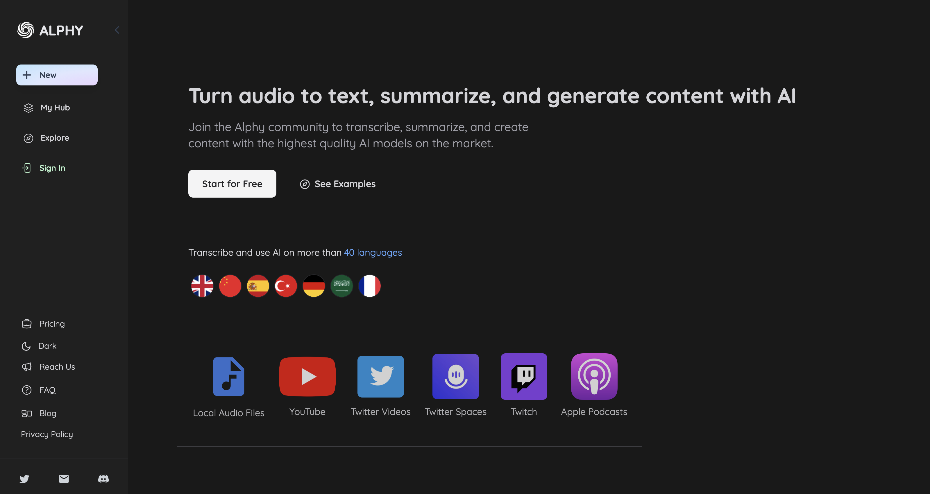 Alphy - Transcribe, summarize, and generate content with AI