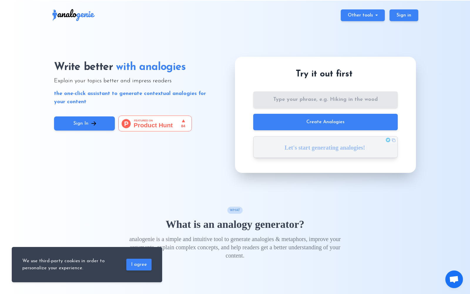 analogenie- the best free analogy maker icon