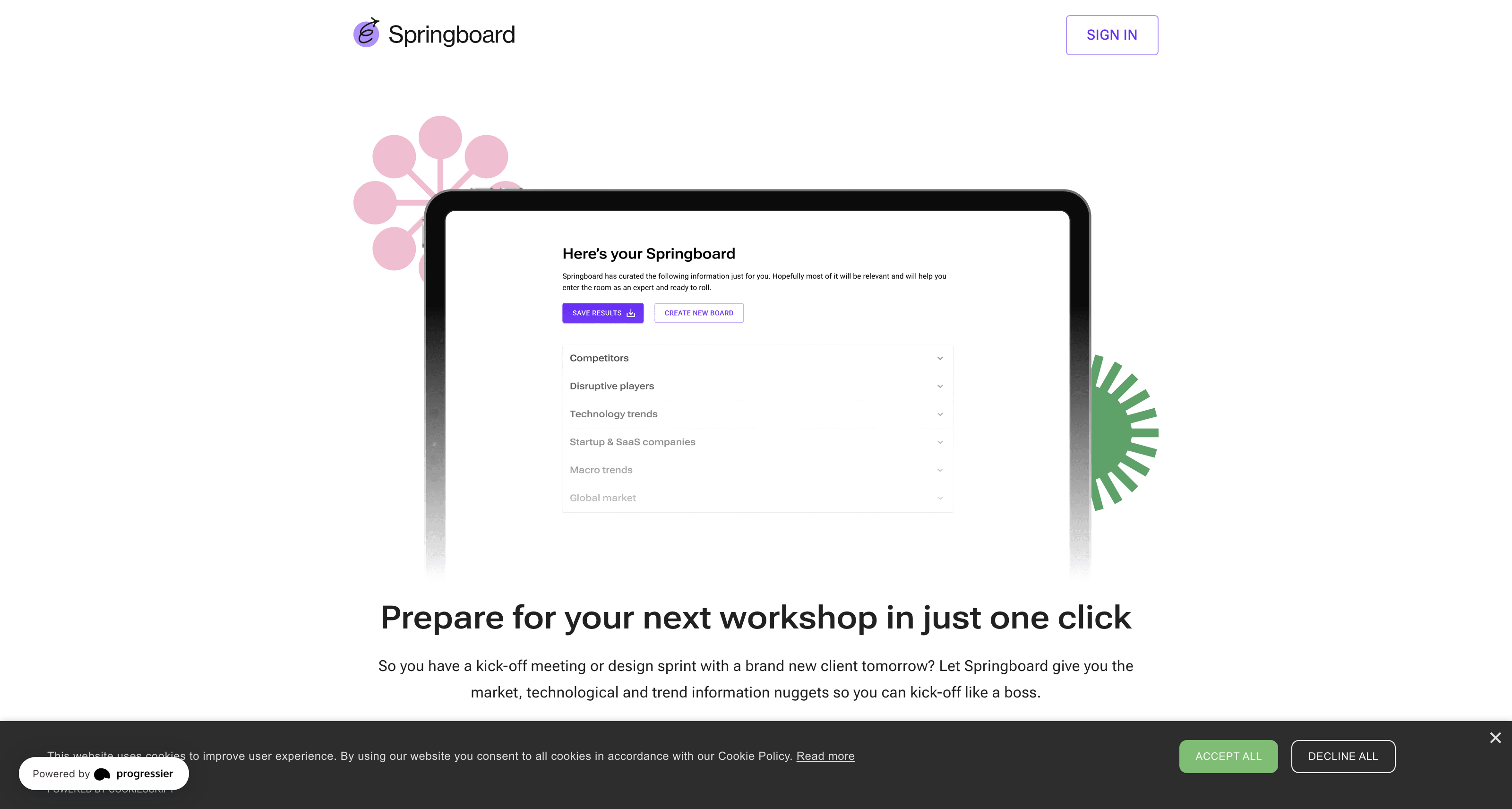 Springboard - Prepare for your next workshop in just one click