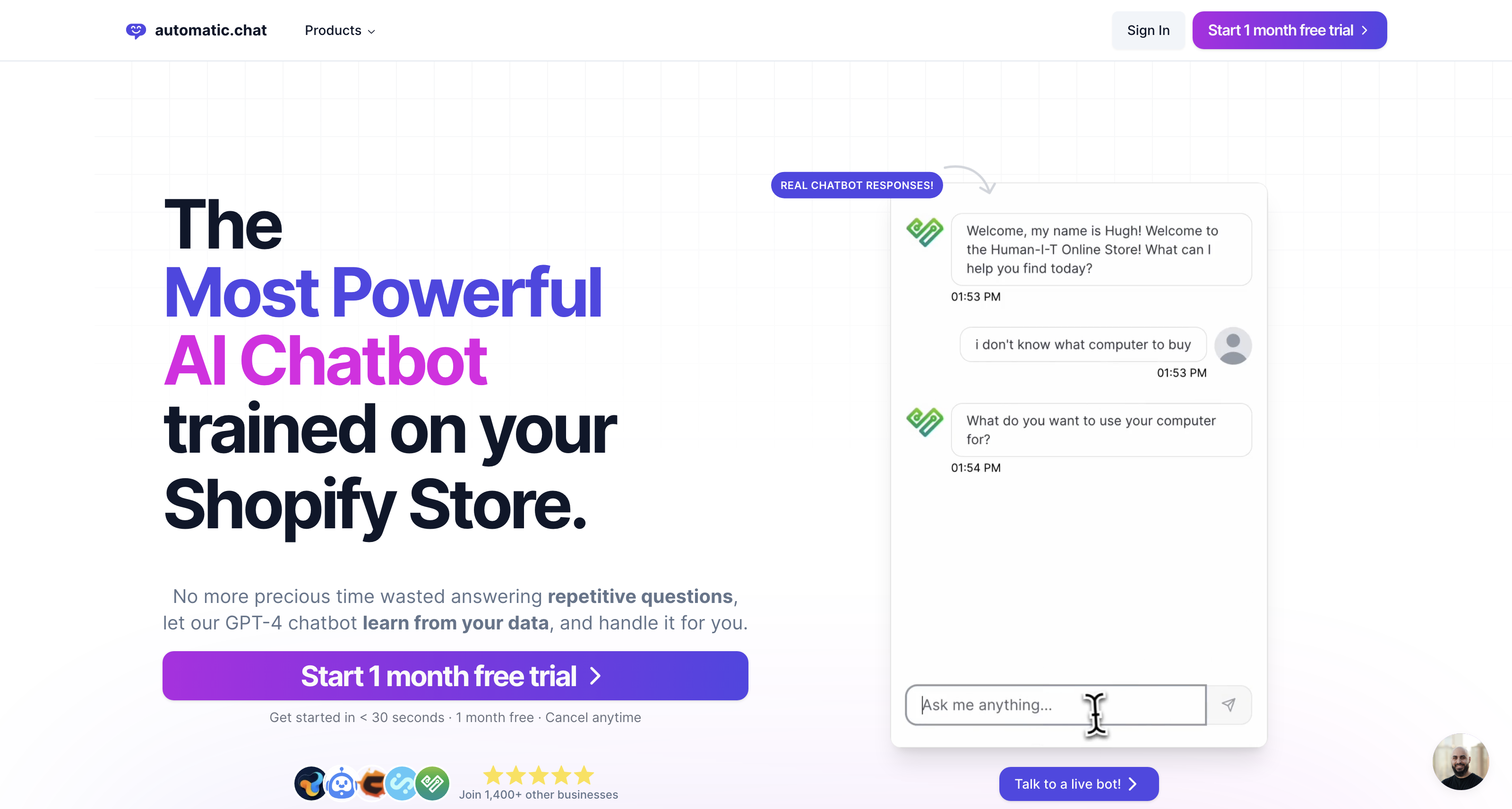 Automatic Chat | The Most Powerful AI Chatbot for your Website icon