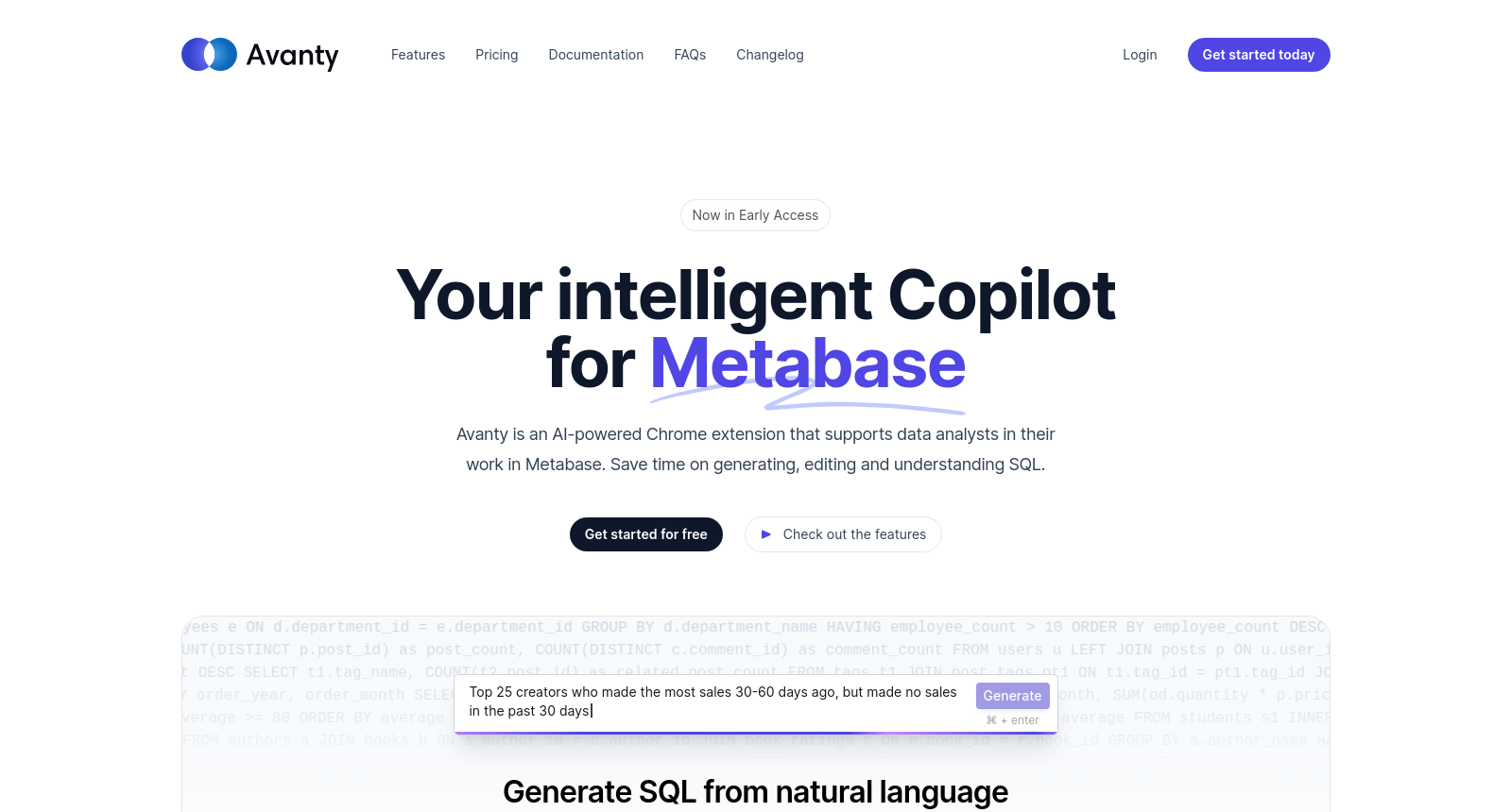 Avanty - AI assistant for data analysts in Metabase. icon