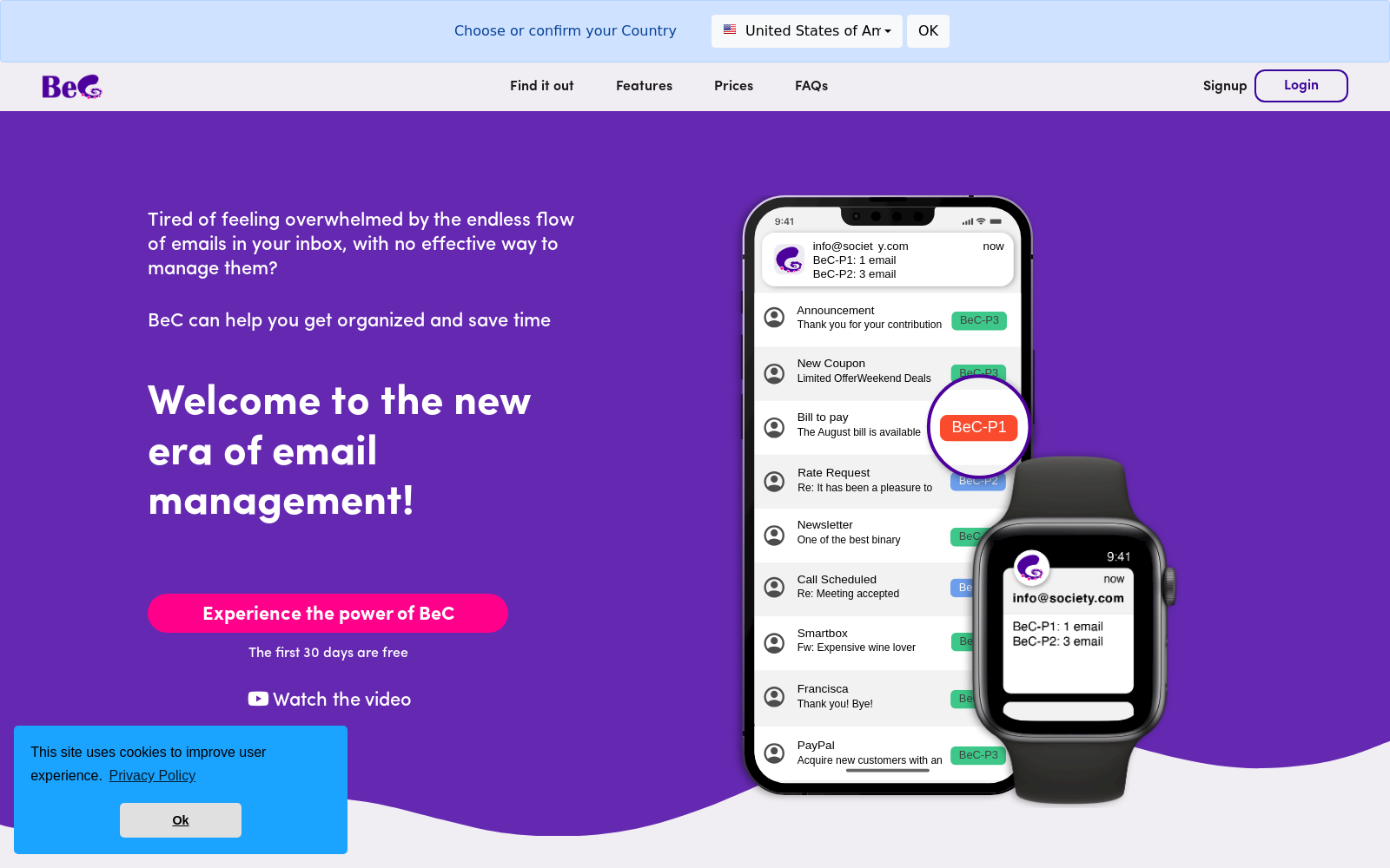 BeC: organized emails and reduced notifications, automatically, thanks to artificial intelligence