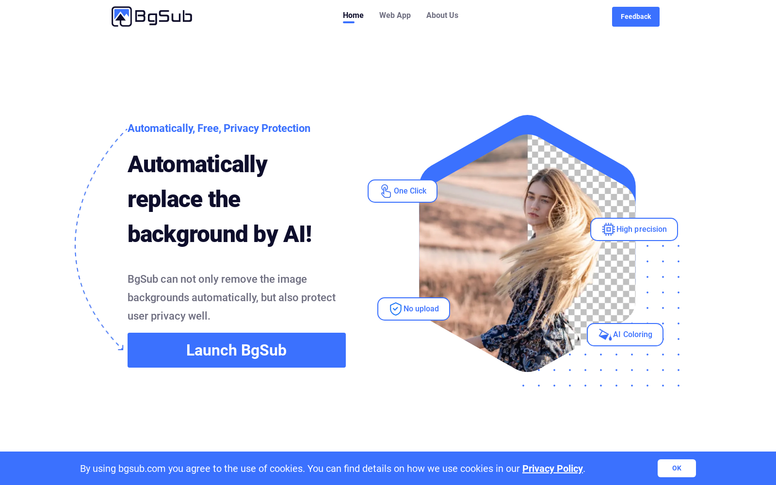 Remove or replace image background without upload image - BgSub