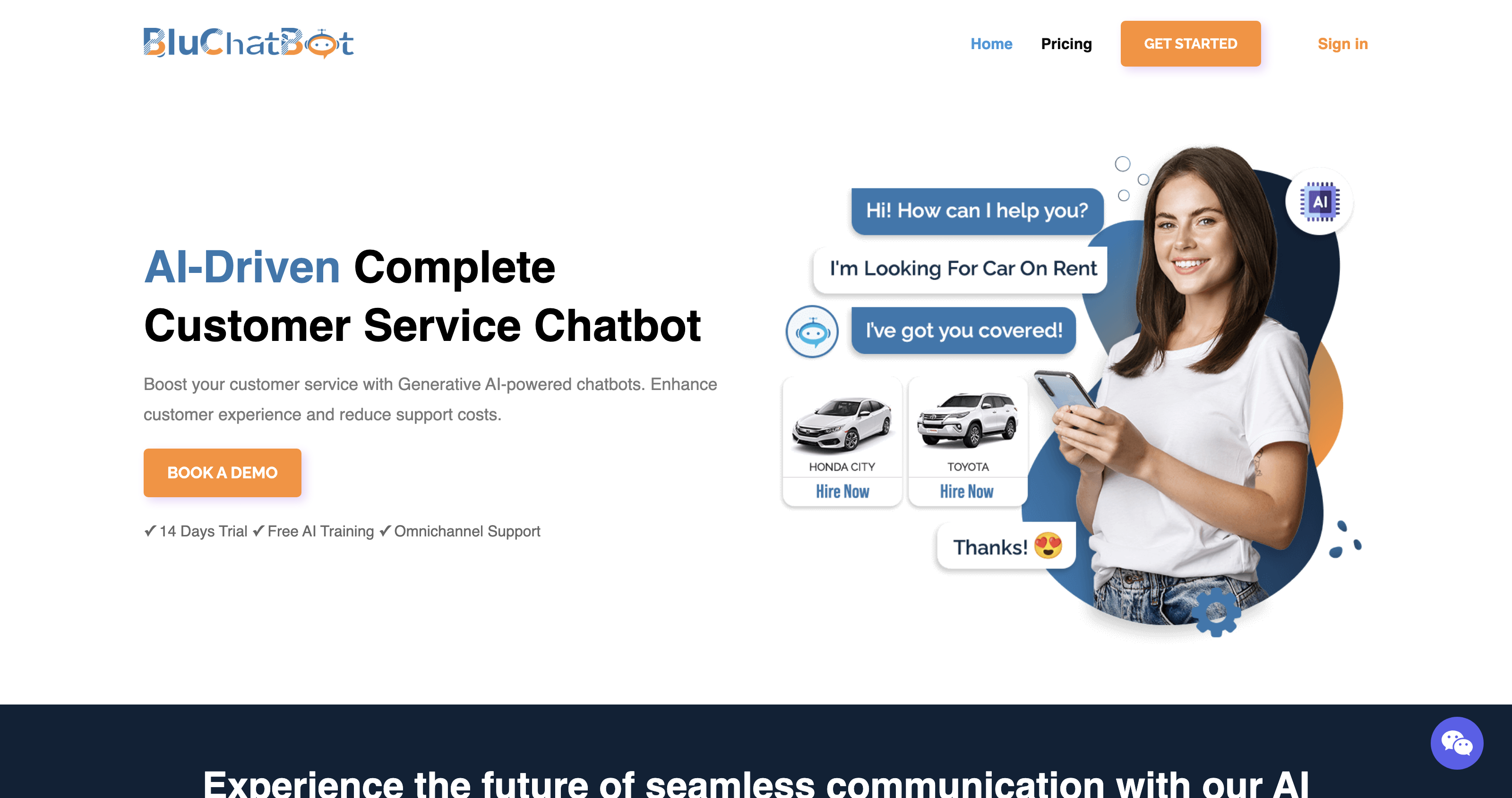 BluChatBot: AI-Powered Multi-Attendant System for WhatsApp, Telegram, and Facebook Messenger icon