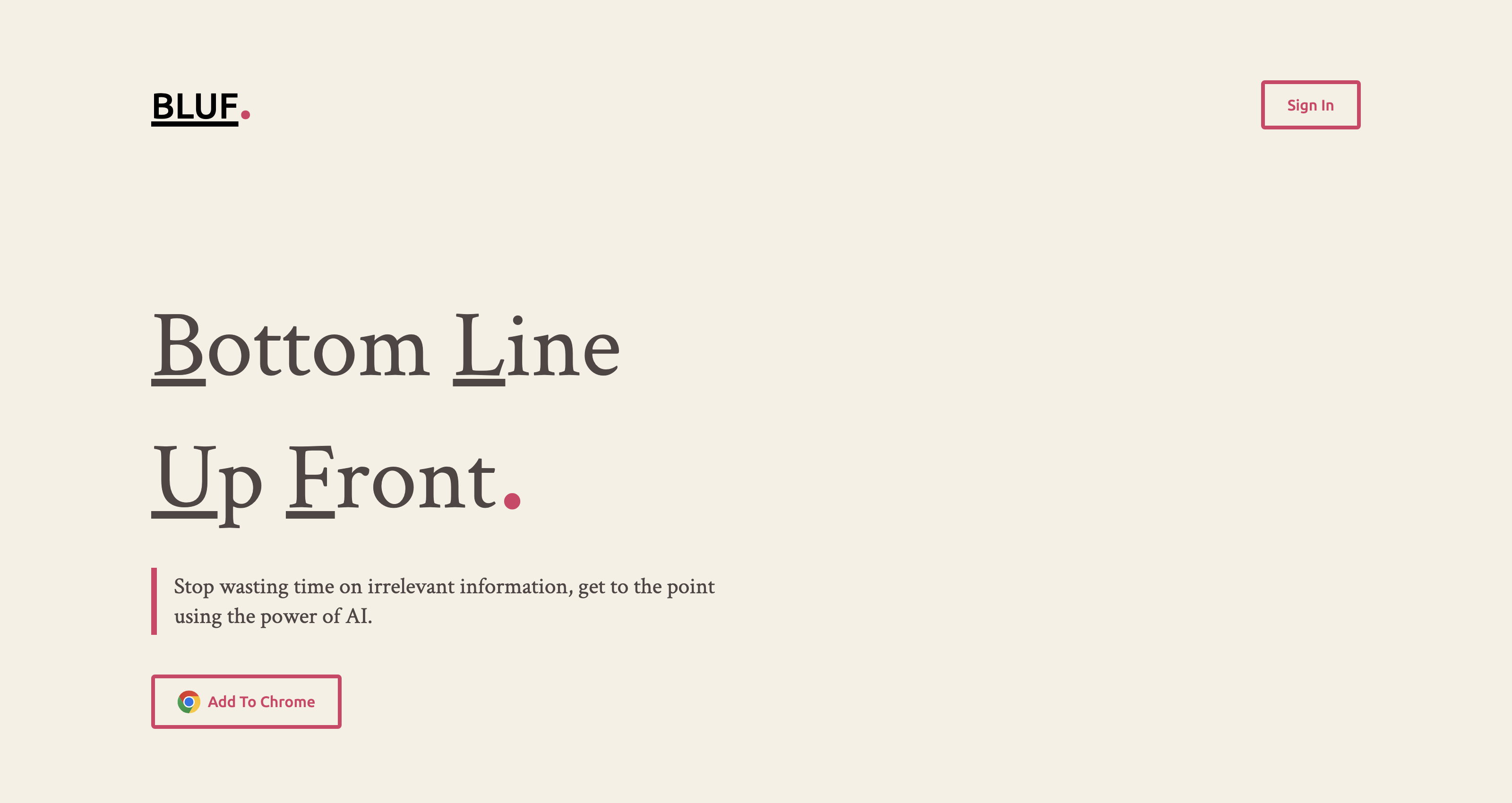 Get the Bottom Line Up Front