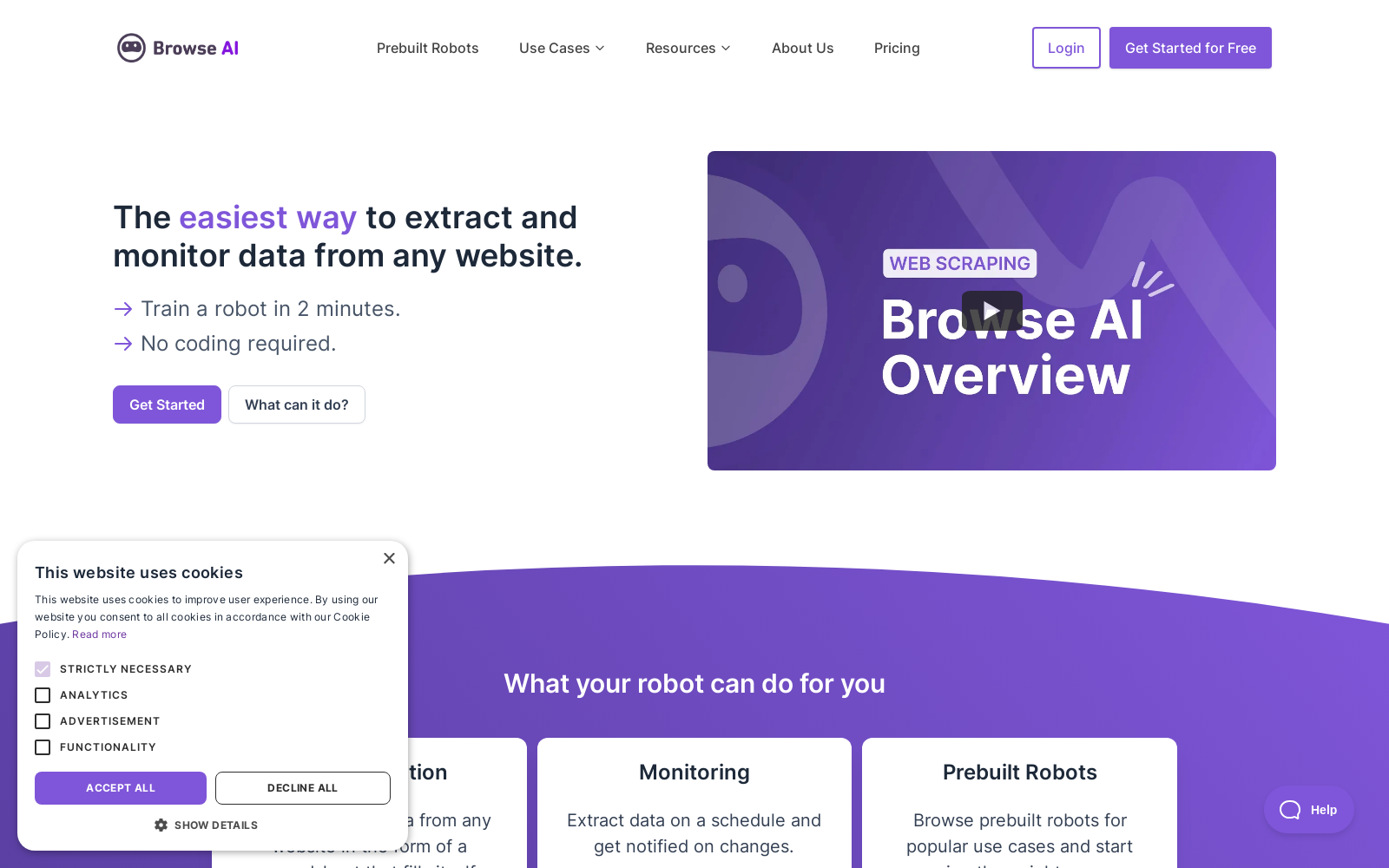 Scrape and Monitor Data from Any Website with No Code