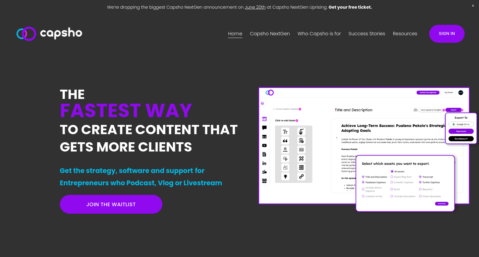 Capsho - The Fastest Way to Repurpose & Market Your Expert Content icon