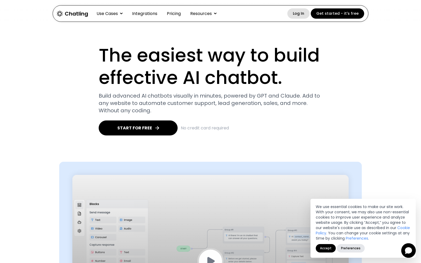 No-Code AI Chatbot for Your Website | Chatling icon