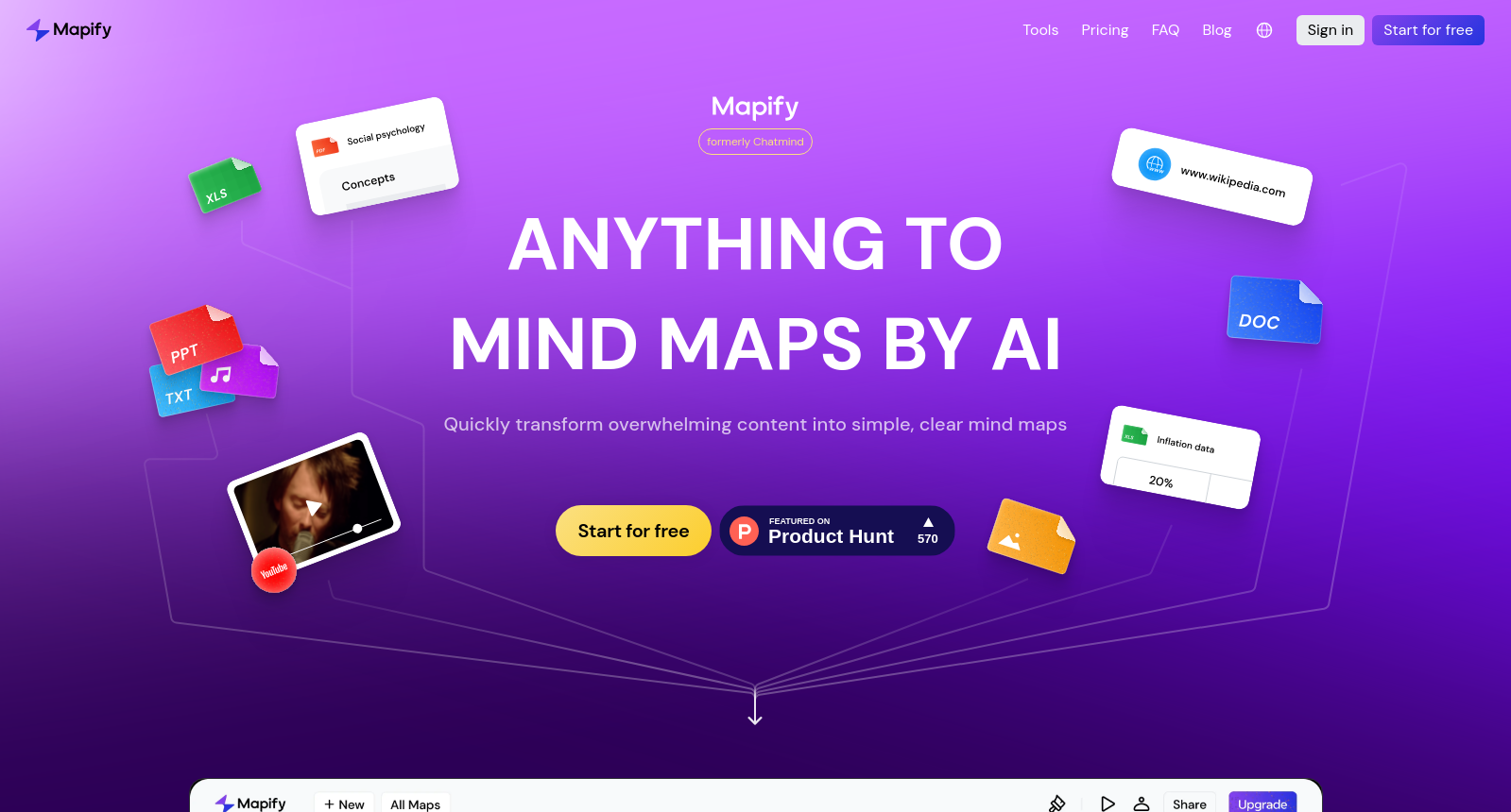 Mapify: Transform anything to mind maps by AI, formerly Chatmind