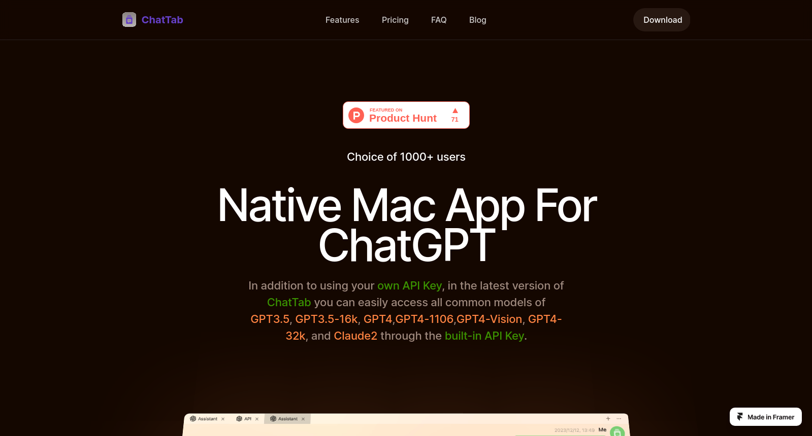 ChatTab - ChatGPT Desktop App for macOS - Free download icon