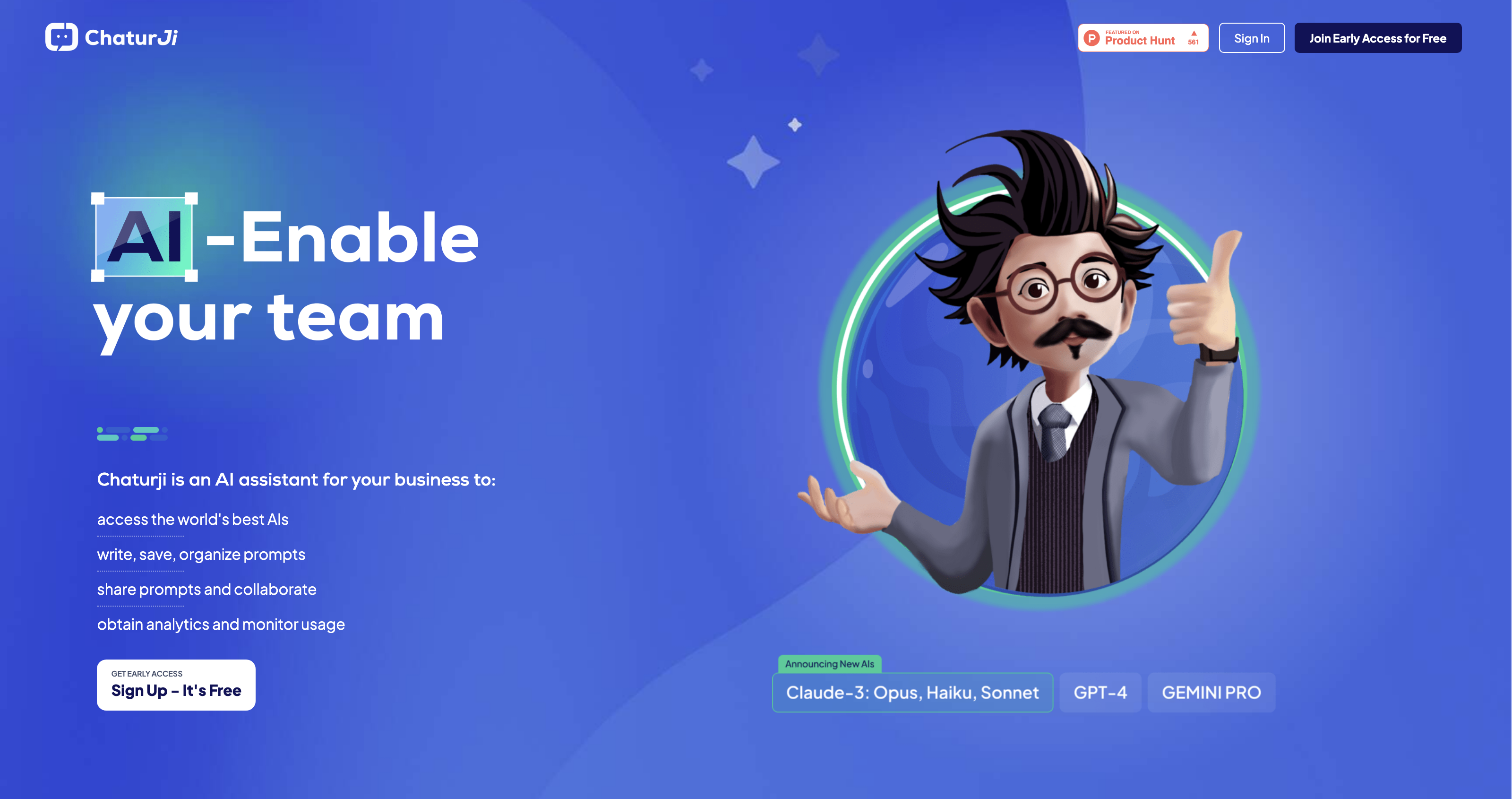 Chaturji - AI-Enable your team with the best AIs. A team sharing focused AI assistant