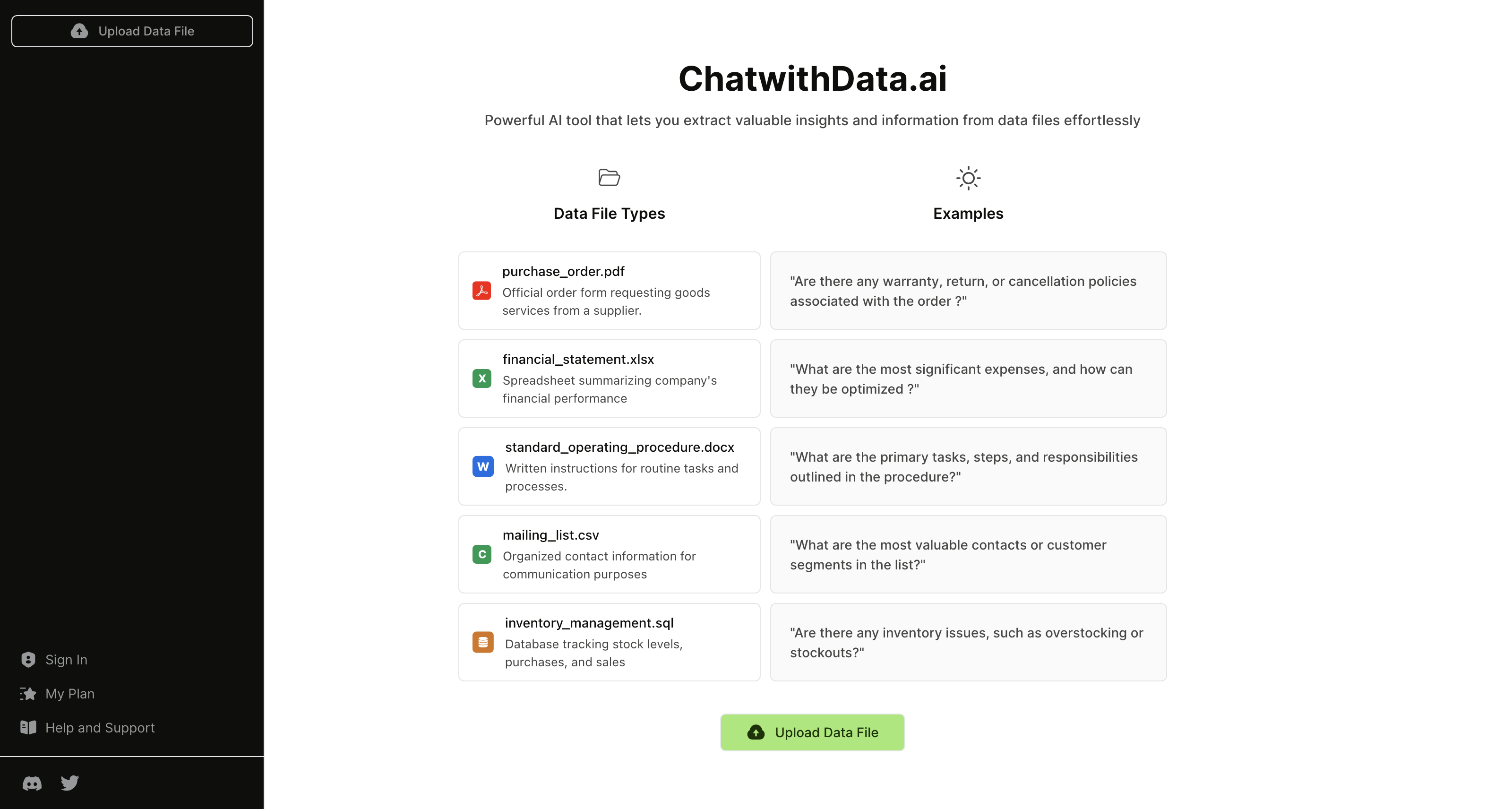 CHAT WITH DATA icon