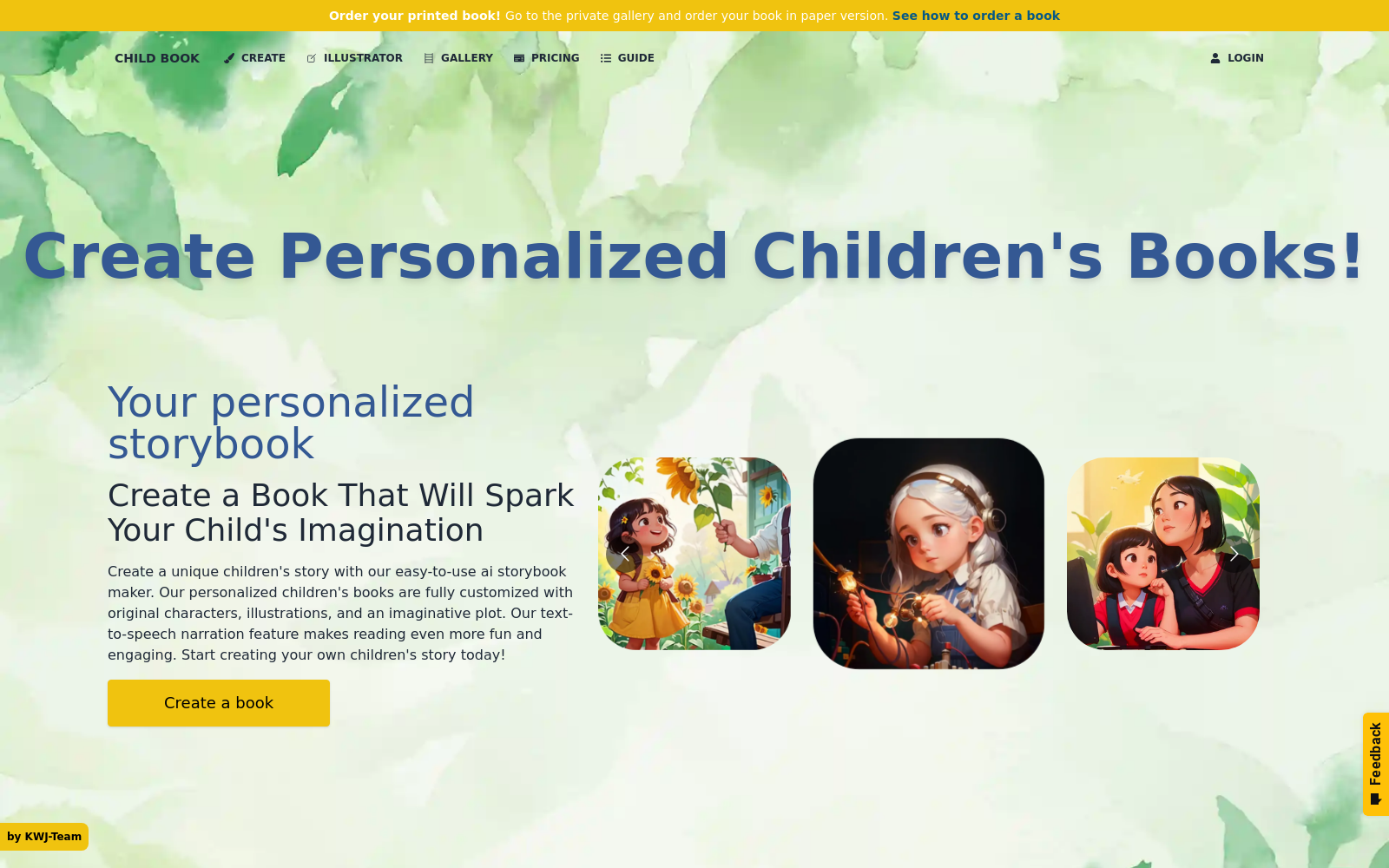 Welcome to children's book ai generator!