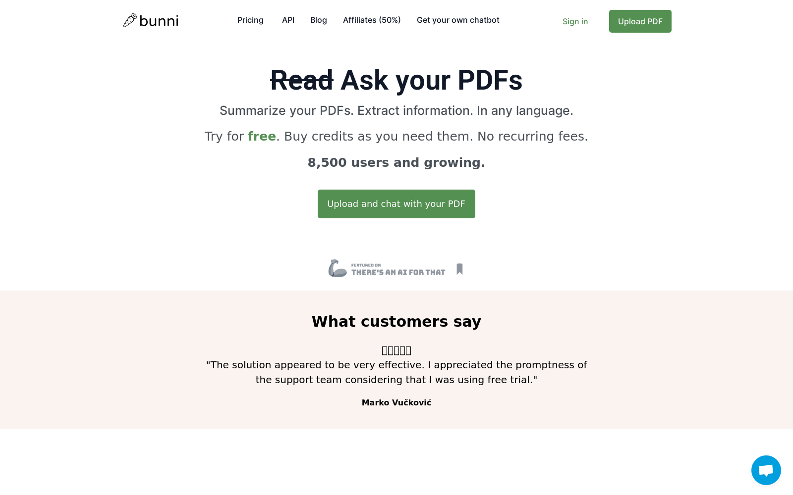 Bunni.AI: Chat to your PDF documents - Summarise and ask questions icon